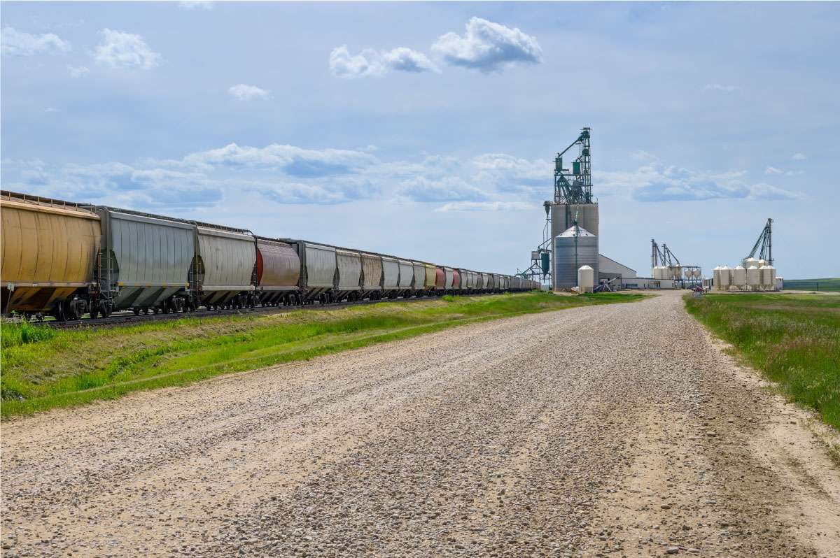 Railcar ready for bulk forage delivery